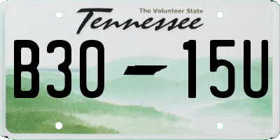 TN license plate B3015U