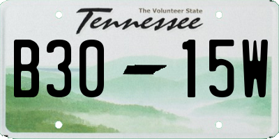 TN license plate B3015W