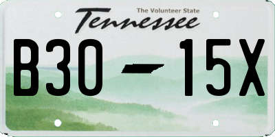 TN license plate B3015X