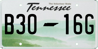TN license plate B3016G