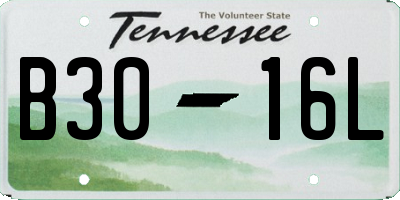 TN license plate B3016L