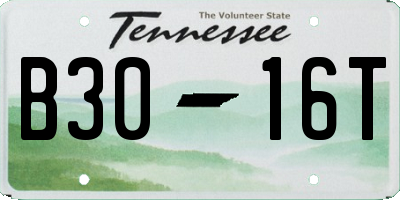 TN license plate B3016T