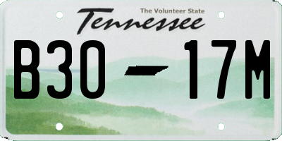 TN license plate B3017M