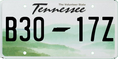 TN license plate B3017Z