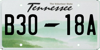 TN license plate B3018A