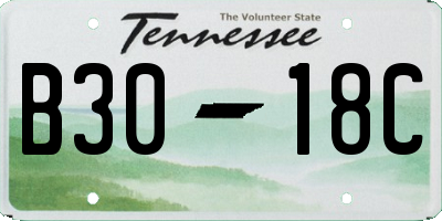 TN license plate B3018C