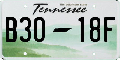 TN license plate B3018F