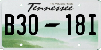 TN license plate B3018I