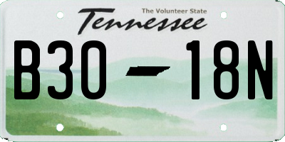 TN license plate B3018N