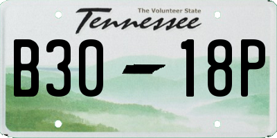 TN license plate B3018P
