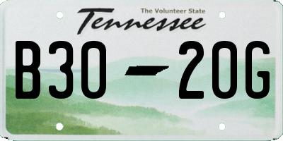 TN license plate B3020G
