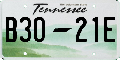 TN license plate B3021E