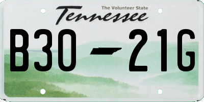 TN license plate B3021G