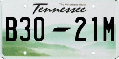 TN license plate B3021M