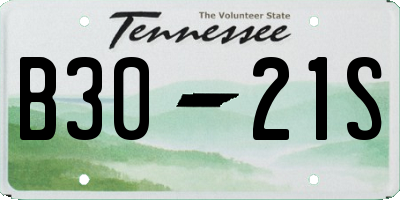 TN license plate B3021S