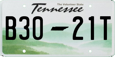 TN license plate B3021T