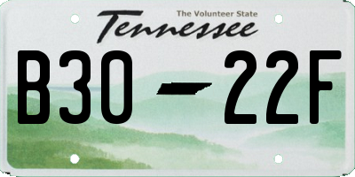TN license plate B3022F