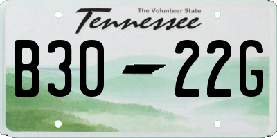 TN license plate B3022G