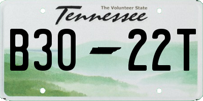 TN license plate B3022T
