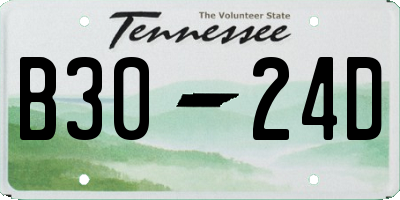 TN license plate B3024D