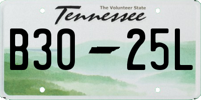 TN license plate B3025L