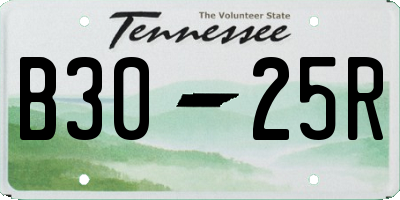 TN license plate B3025R