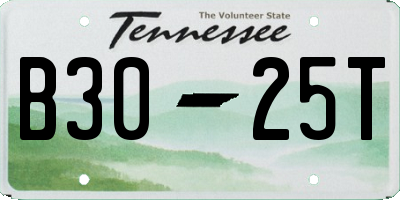 TN license plate B3025T