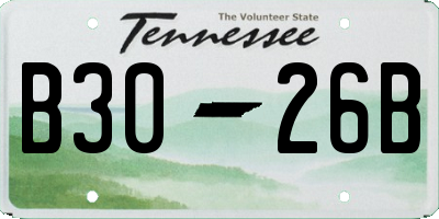 TN license plate B3026B