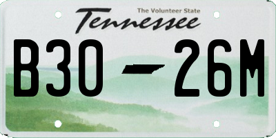 TN license plate B3026M