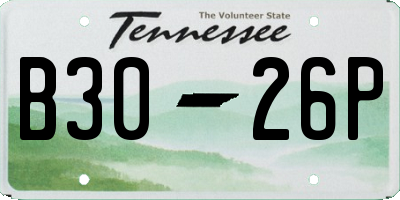 TN license plate B3026P