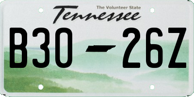 TN license plate B3026Z