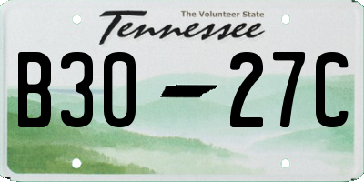 TN license plate B3027C