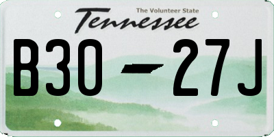 TN license plate B3027J