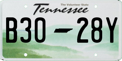 TN license plate B3028Y