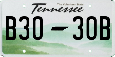 TN license plate B3030B