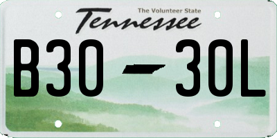 TN license plate B3030L