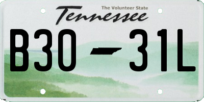 TN license plate B3031L
