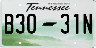 TN license plate B3031N