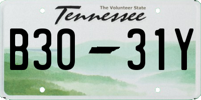 TN license plate B3031Y