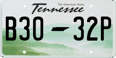 TN license plate B3032P