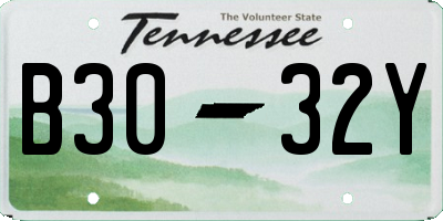 TN license plate B3032Y