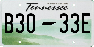 TN license plate B3033E