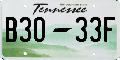 TN license plate B3033F