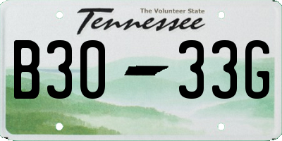 TN license plate B3033G