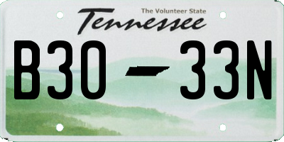 TN license plate B3033N
