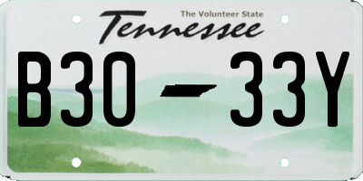 TN license plate B3033Y