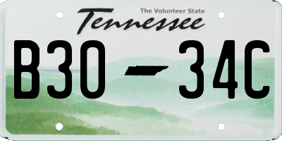 TN license plate B3034C