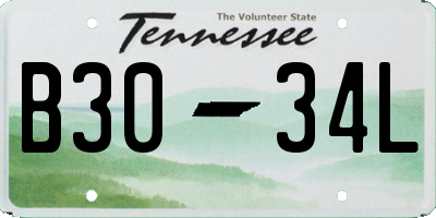 TN license plate B3034L