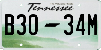 TN license plate B3034M