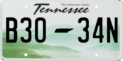 TN license plate B3034N